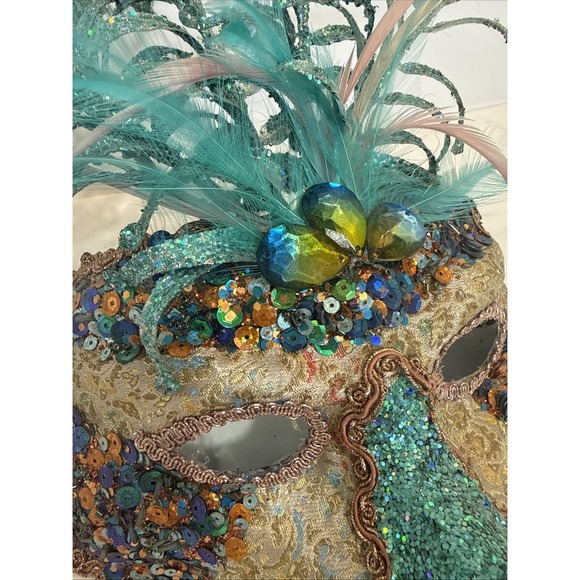 Mardi Gras Mask Venetian Masquerade New Orleans Costume Feathers Plague Doctor - Picture 4 of 9